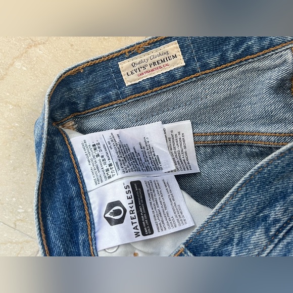 Levi’s 501 cropped jeans W24 L26 medium wash 100% cotton - Picture 7 of 12